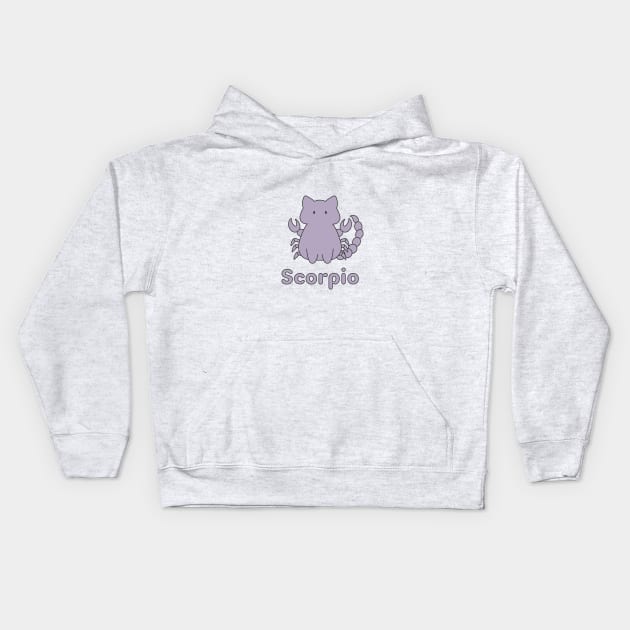 Scorpio Cat Zodiac Sign with Text Kids Hoodie by artdorable